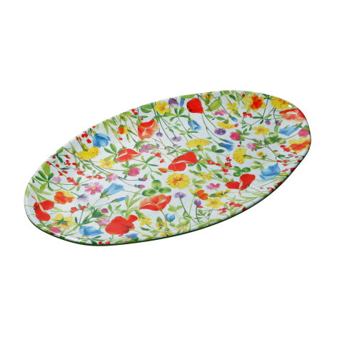 Flores Oval Melamine Serving Platter Vibrant Home